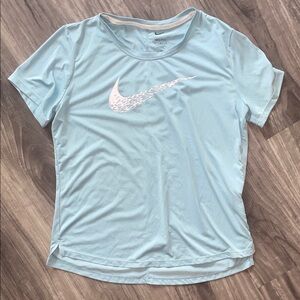Nike Light Blue Dri-FIT Short Sleeve Tee with White Swoosh